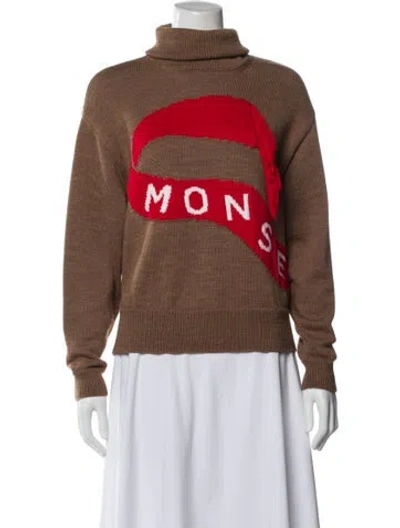 Pre-owned Monse Merino Wool Graphic Print Sweater In Brown