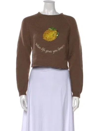Pre-owned Monse Merino Wool Graphic Print Sweater In Brown