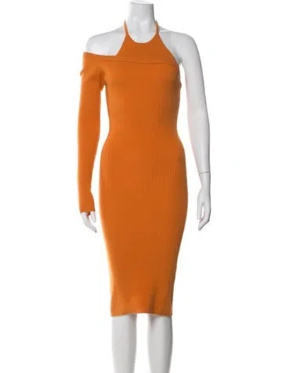 Pre-owned Monse Merino Wool Knee-length Dress In Orange