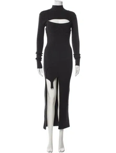 Pre-owned Monse Merino Wool Long Dress In Grey