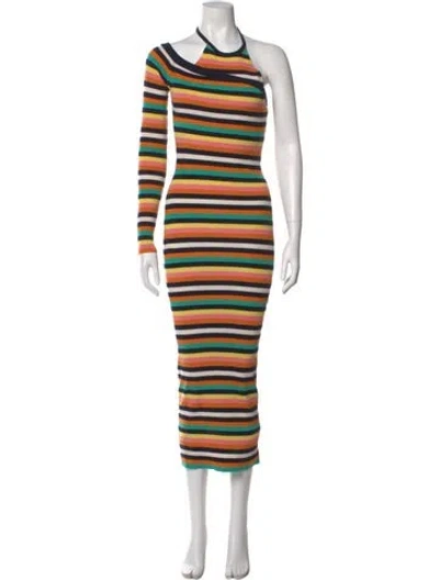 Pre-owned Monse Merino Wool Long Dress In Orange