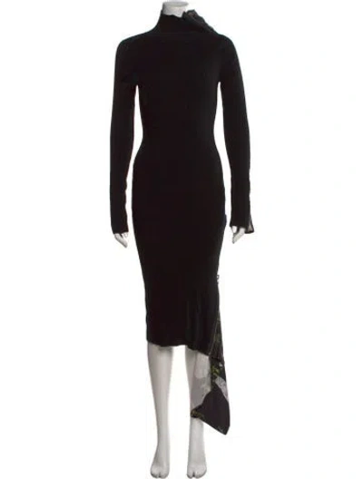 Pre-owned Monse Merino Wool Midi Length Dress In Black