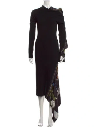 Pre-owned Monse Merino Wool Midi Length Dress In Black