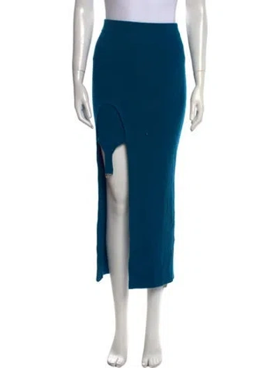 Pre-owned Monse Merino Wool Midi Length Skirt In Blue