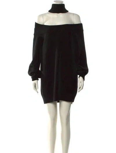Pre-owned Monse Merino Wool Mini Dress In Black