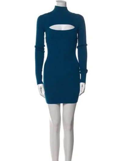 Pre-owned Monse Merino Wool Mini Dress In Blue