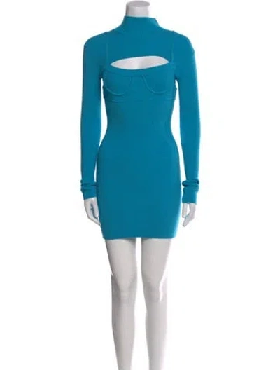 Pre-owned Monse Merino Wool Mini Dress In Blue