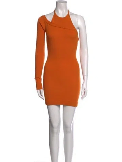 Pre-owned Monse Merino Wool Mini Dress In Orange