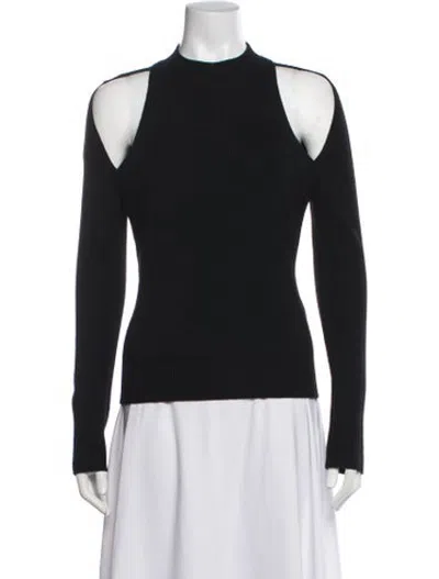 Pre-owned Monse Merino Wool Mock Neck Sweater In Black