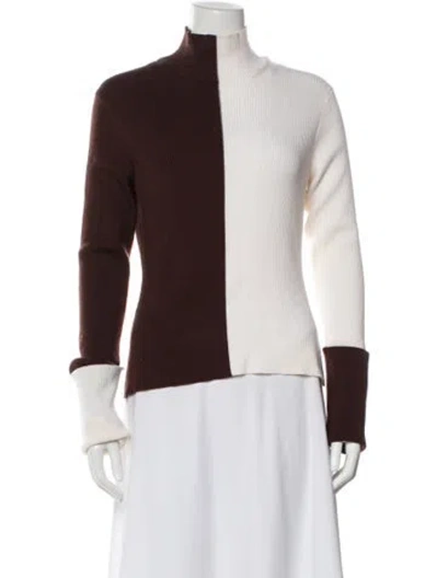 Pre-owned Monse Merino Wool Mock Neck Sweater In Brown