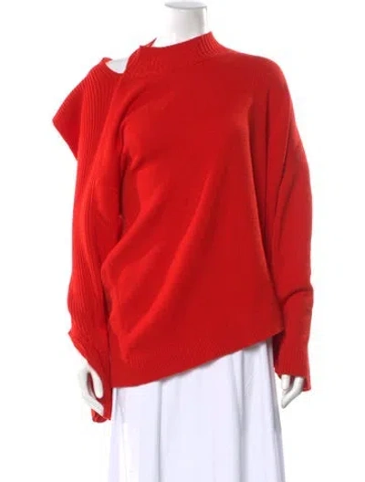 Pre-owned Monse Merino Wool Mock Neck Sweater In Red
