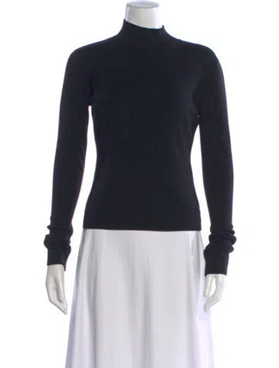Pre-owned Monse Merino Wool Mock Neck Top In Black