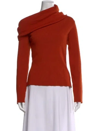 Pre-owned Monse Merino Wool Off-the-shoulder Sweater In Orange