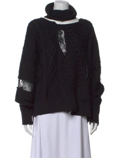 Pre-owned Monse Merino Wool Patterned Sweater In Black