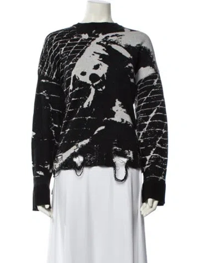 Pre-owned Monse Merino Wool Printed Sweater In Black