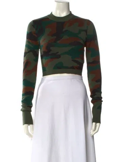 Pre-owned Monse Merino Wool Printed Sweater In Green