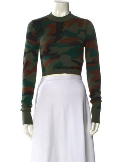 Pre-owned Monse Merino Wool Printed Sweater In Green