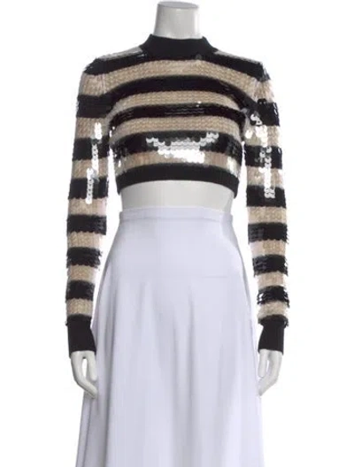 Pre-owned Monse Merino Wool Striped Sweater In Black
