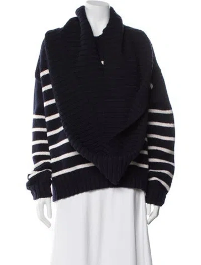 Pre-owned Monse Merino Wool Striped Sweater In Blue