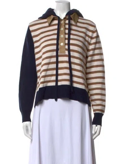 Pre-owned Monse Merino Wool Striped Sweater In Brown