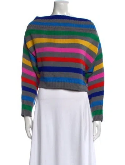 Pre-owned Monse Merino Wool Striped Sweater In Gray