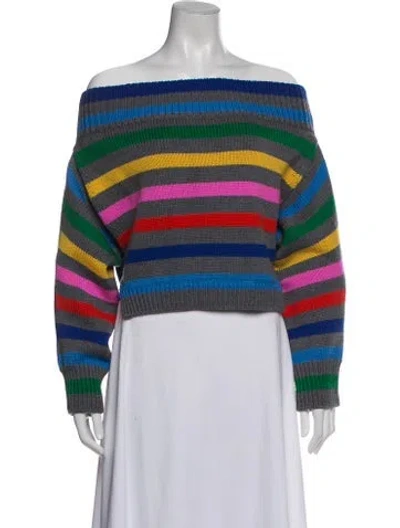Pre-owned Monse Merino Wool Striped Sweater In Gray