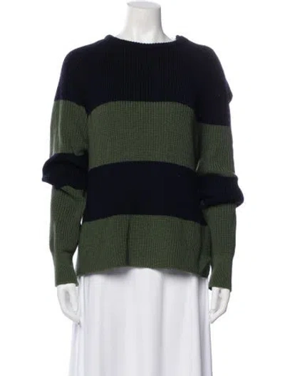 Pre-owned Monse Merino Wool Striped Sweater In Green