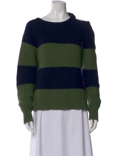 Pre-owned Monse Merino Wool Striped Sweater In Green