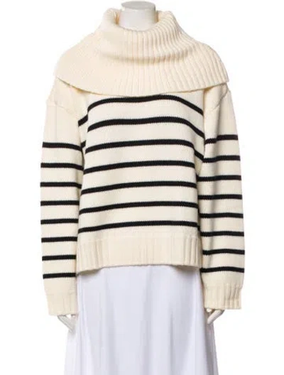 Pre-owned Monse Merino Wool Striped Sweater In White