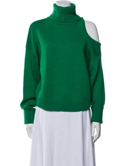 Pre-owned Monse Merino Wool Turtleneck Sweater In Green