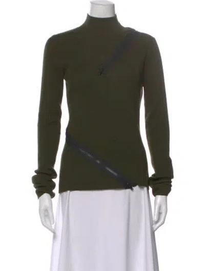 Pre-owned Monse Merino Wool Turtleneck Sweater In Green