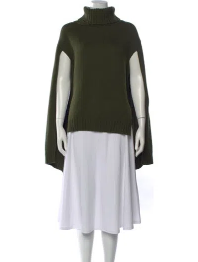 Pre-owned Monse Merino Wool Turtleneck Sweater In Green