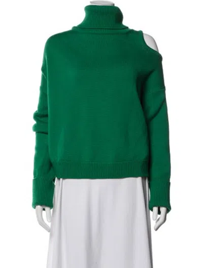 Pre-owned Monse Merino Wool Turtleneck Sweater In Green
