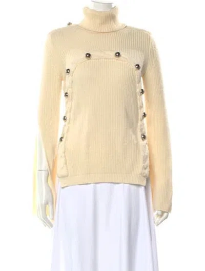 Pre-owned Monse Merino Wool Turtleneck Sweater In Neutral