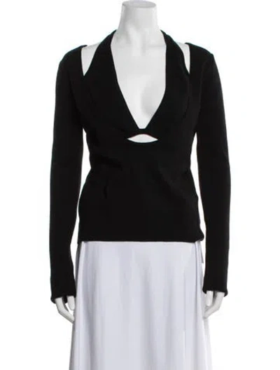 Pre-owned Monse Merino Wool V-neck Sweater In Black