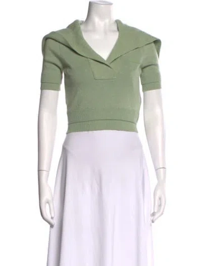 Pre-owned Monse Merino Wool V-neck Sweater In Green