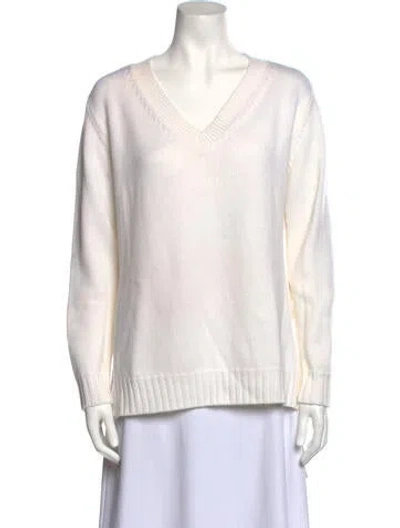 Pre-owned Monse Merino Wool V-neck Sweater In White