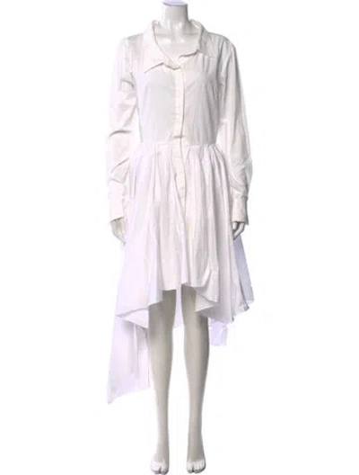Pre-owned Monse Midi Length Dress In White
