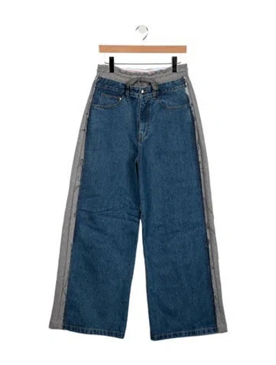 Pre-owned Monse Mid-rise Wide Leg Jeans In Blue