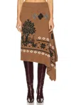 Monse Mixed Fair Isle Midi Skirt In Animal Print