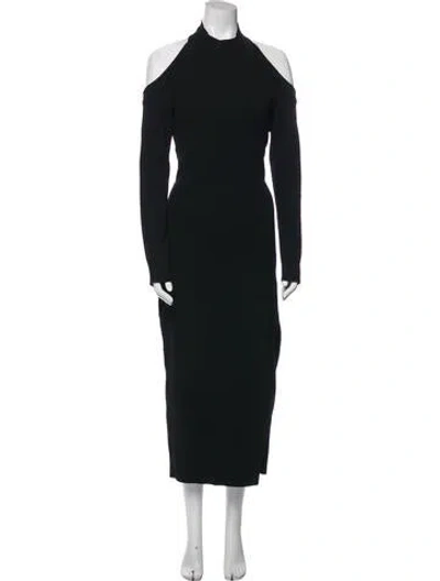 Pre-owned Monse Mock Neck Long Dress In Black