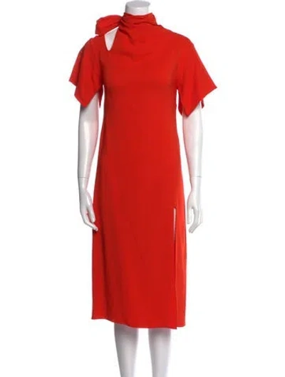 Pre-owned Monse Mock Neck Long Dress In Red