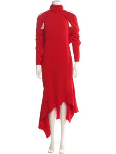 Pre-owned Monse Mock Neck Long Dress In Red