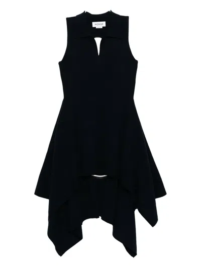 Monse Napkin Hem Backless Knit Dress In Blue