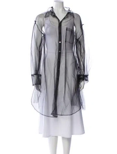 Pre-owned Monse Nylon Long Sleeve Button-up Top In Black