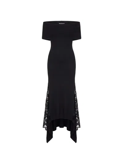 Monse Off-shoulder Asymmetric Dress In Black