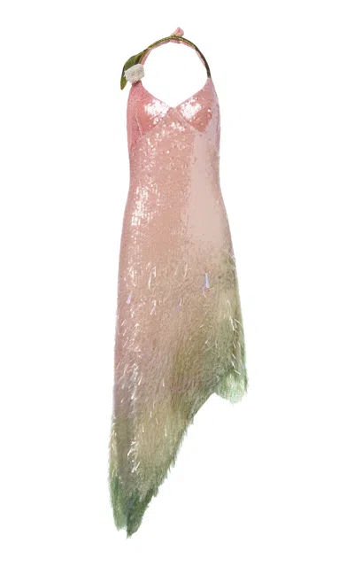 Monse Ombre Sequined Midi Dress In Pink