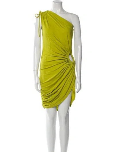 Pre-owned Monse One-shoulder Knee-length Dress In Green