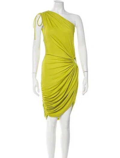 Pre-owned Monse One-shoulder Knee-length Dress In Green