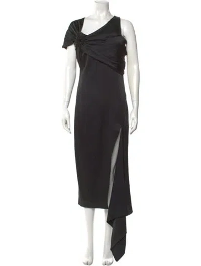 Pre-owned Monse One-shoulder Long Dress In Black